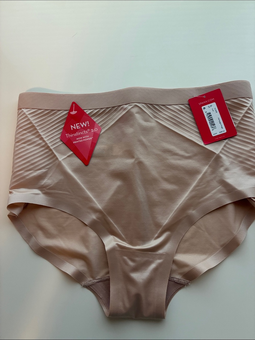 SPANX Thinstincts 2.0 High-Waist Seamless Briefs in Champagne Beige